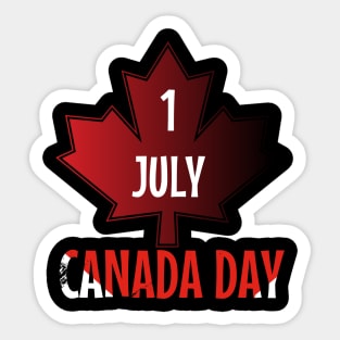 1 July Canada Day T-Shirt Sticker